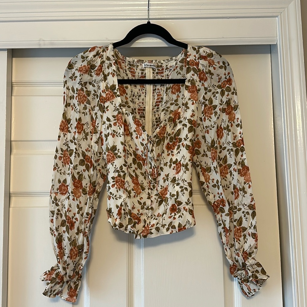 Long Sleeve Floral Reformation Top (Reformation Chase Top)